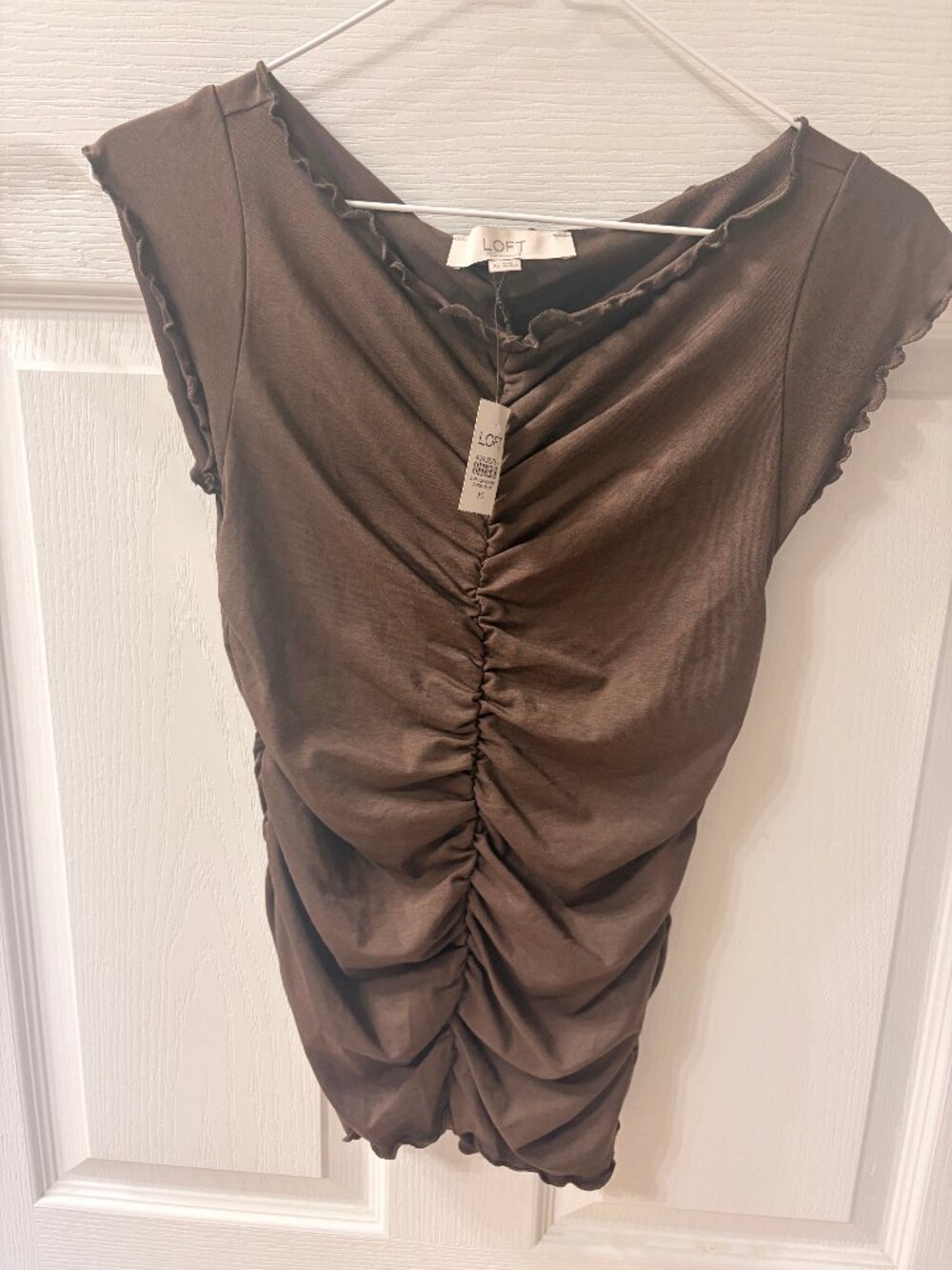 Loft sleeveless brown top